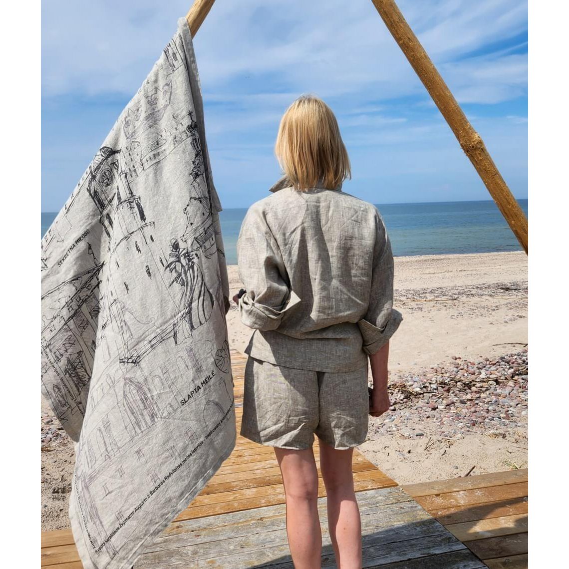 Strandtuch Secret Love Love Story von Royal Vilnius Gray