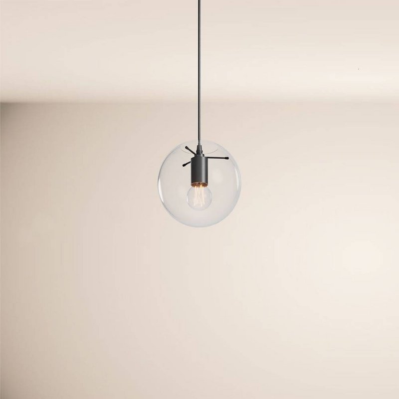 s.luce Orb sfera di vetro lampada da galleria 500cm sospensione nero