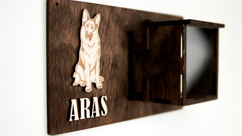 Dog leash holder, Wooden dog leash hanger