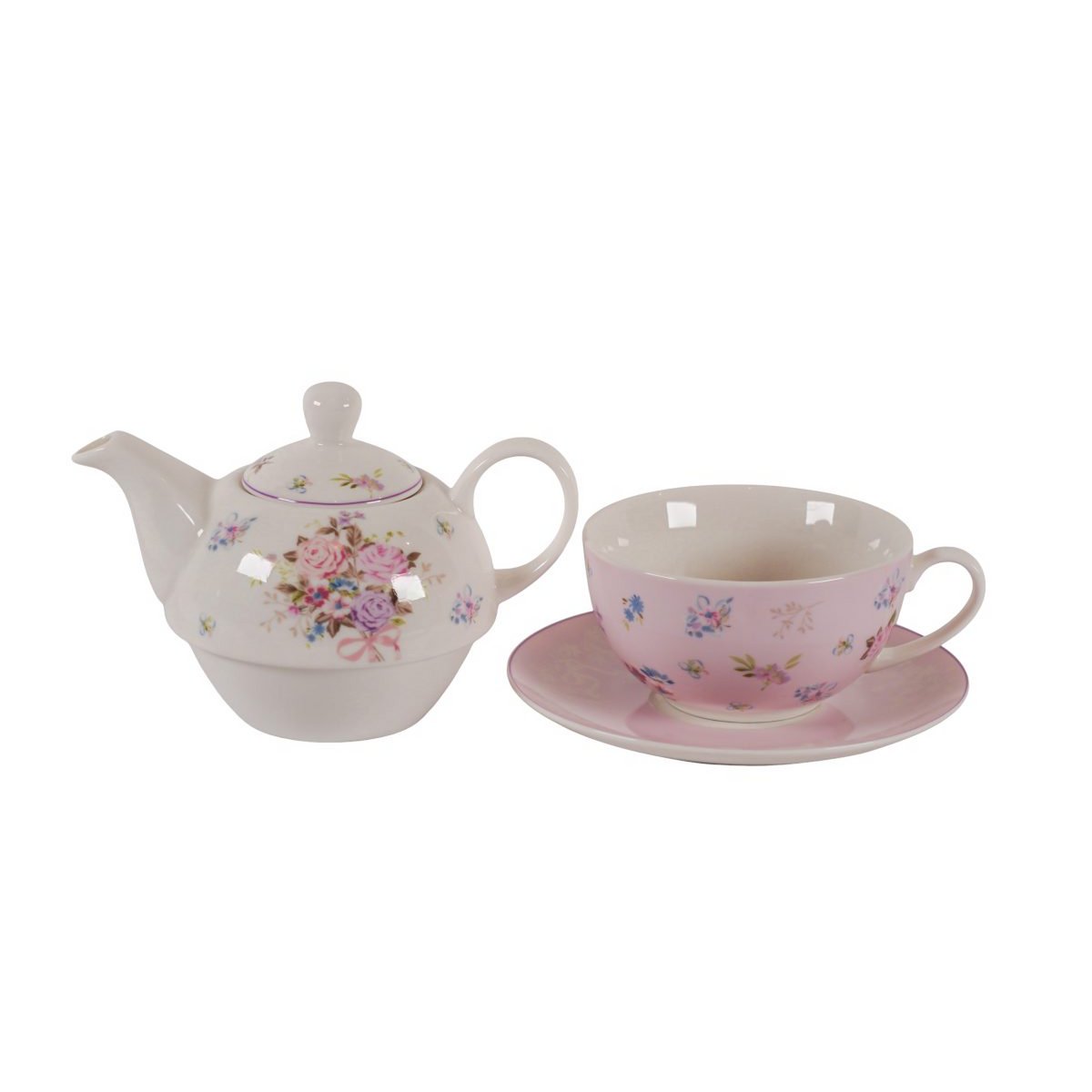 Zestaw herbaty porcelanowej na jedną florę 400 ml Isabelle Rose