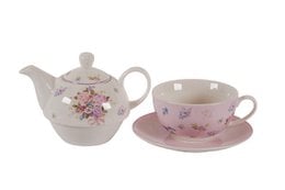 Set di tè in porcellana per una flora da 400 ml di rosa Isabelle