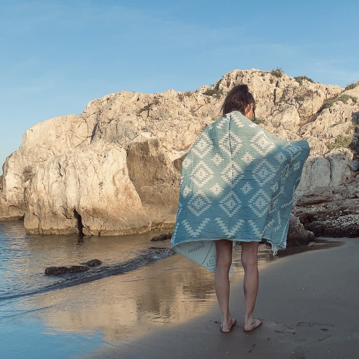 Kilim Pastel Blue Handwoven