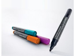 Marqueur pour tableau blanc Sigel 4 couleurs noir/cyan/magenta/orange.