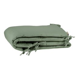 Khaki-colored double gauze sleeping bag with waffle-free design. Made of soft, breathable fabric for comfortable sleep.