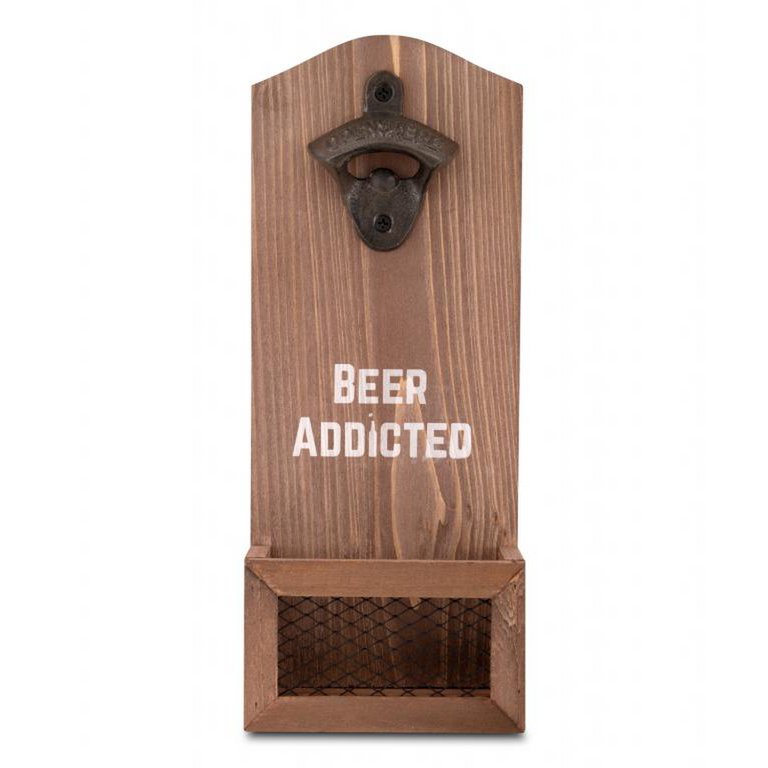 Wall-Mounted Beer Bottle Opener with Catcher