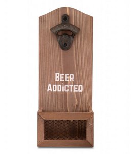 Wall-Mounted Beer Bottle Opener with Catcher
