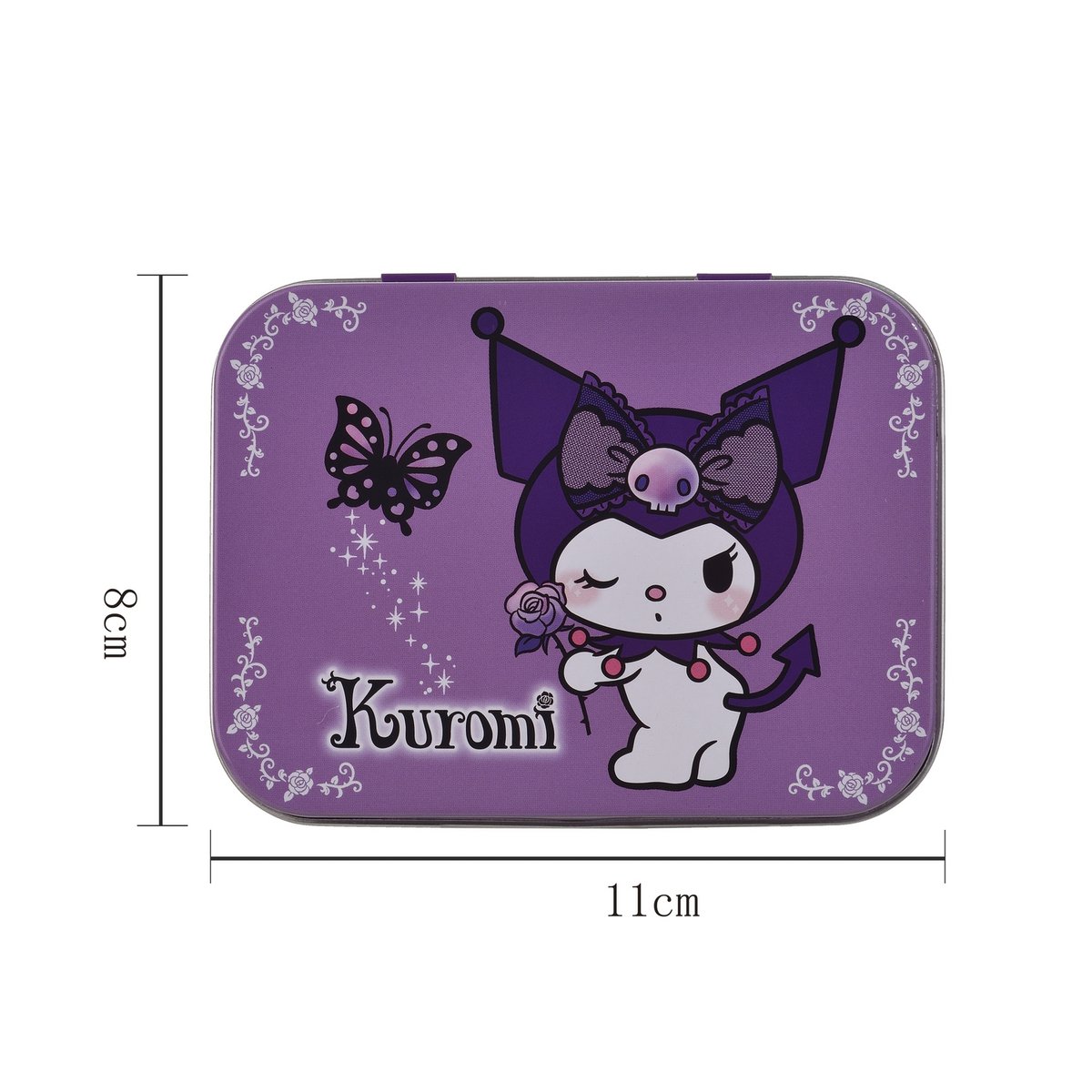 Kuromi - Caja Metálica de Vendas con Purpurina (24 Vendas)