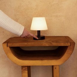 Teddy zwarte houten oplaadbare tafellamp