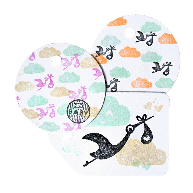 Stork rubber stamp