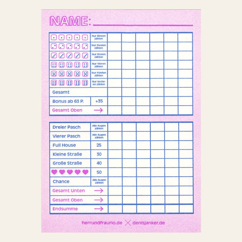 Risography - Cube Game - Neon Pink (9,7 x 13,8 cm)