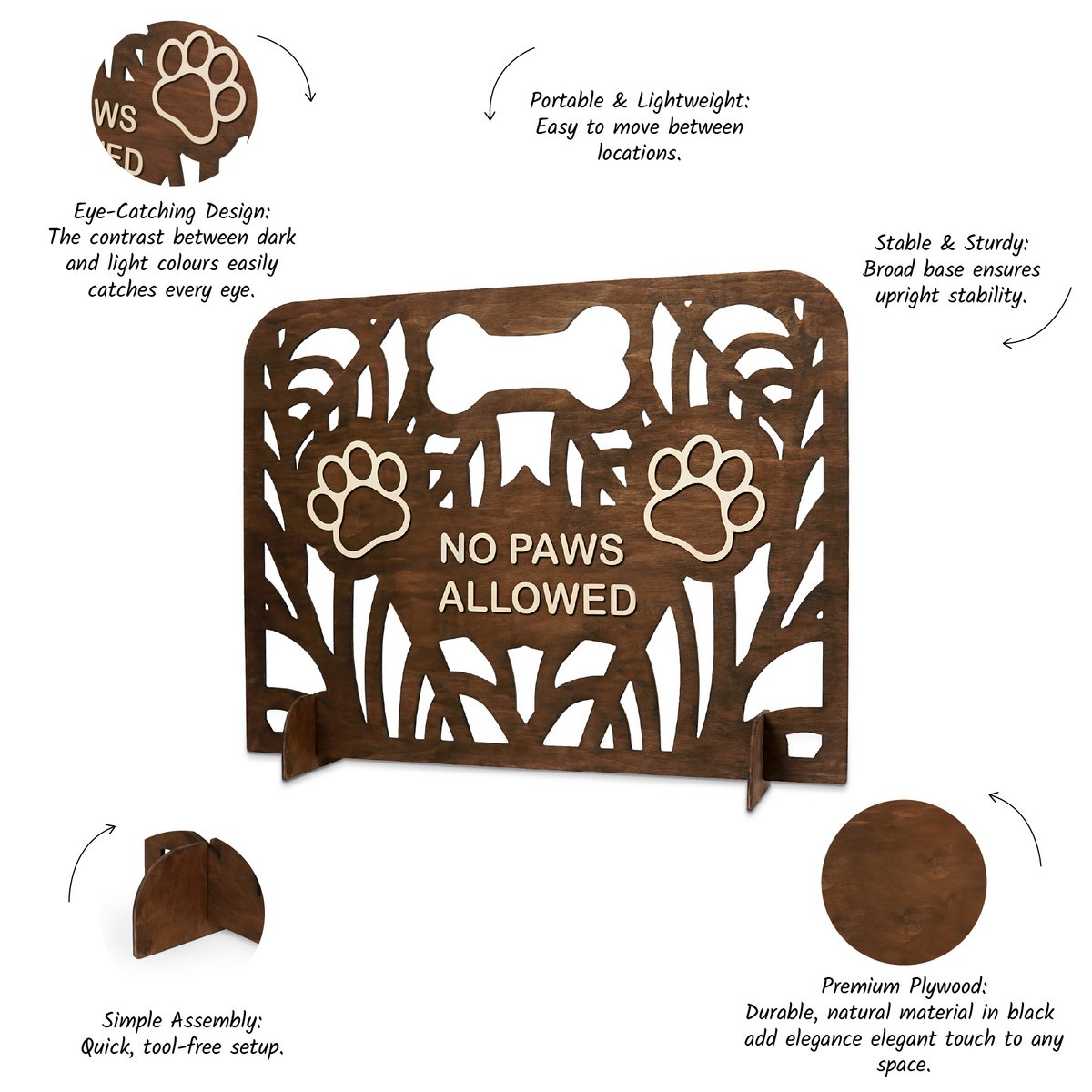 Freestanding Wooden Pet Gate, Indoor Barrier for Dogs