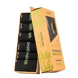 Bamboo sports socks, 6-pack, available in black, white, and gray colors, sizes 35-38, 39-42, and 43-46.