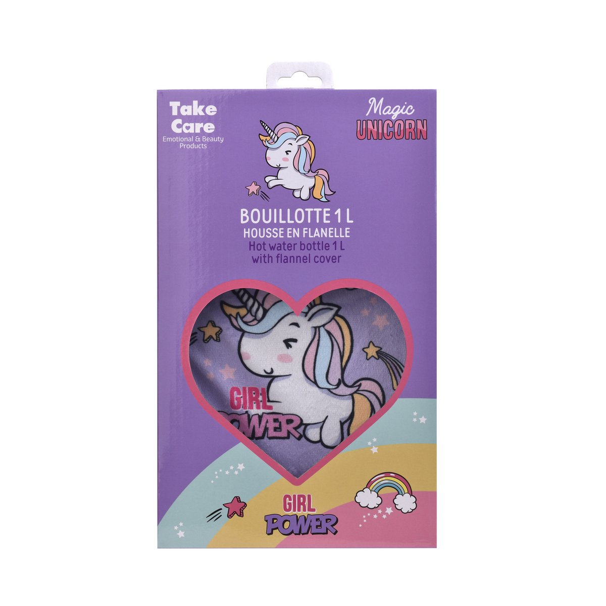 😍Unicorn, Hot Water Bottle, with Cover, Hot Water Bottle for Hot Therapy, Hot Water, Rubber, Cold, Winter, Child, Adult