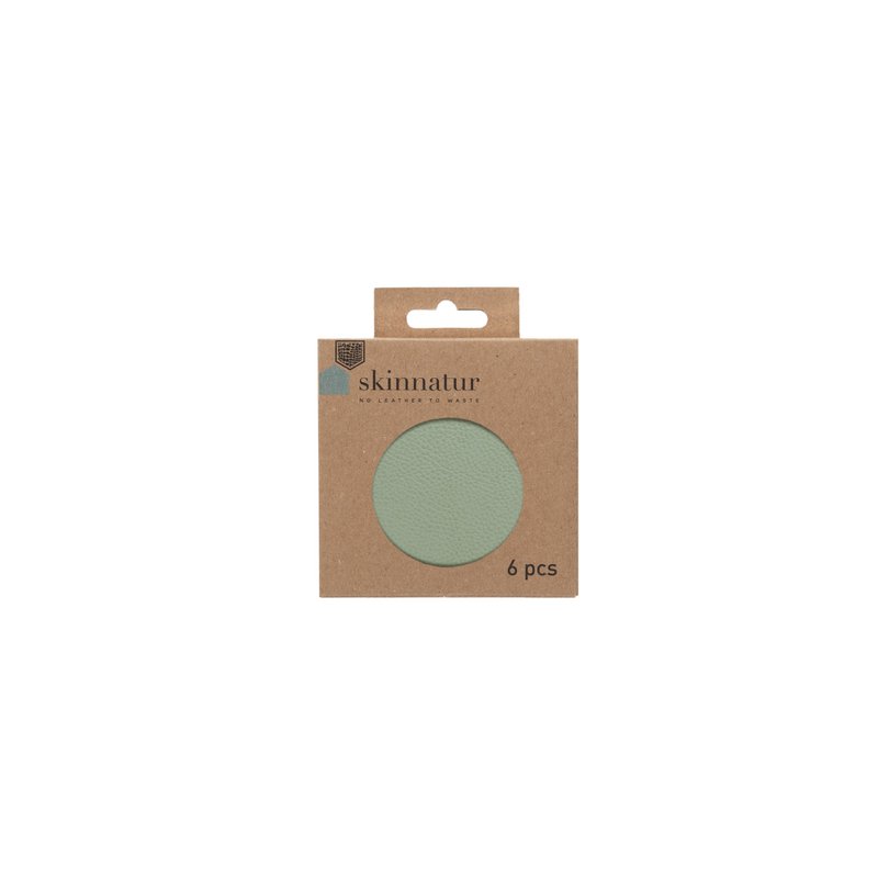 Sous-verre Skinnatur | cuir recyclé | Environ 10 cm | lot de 6