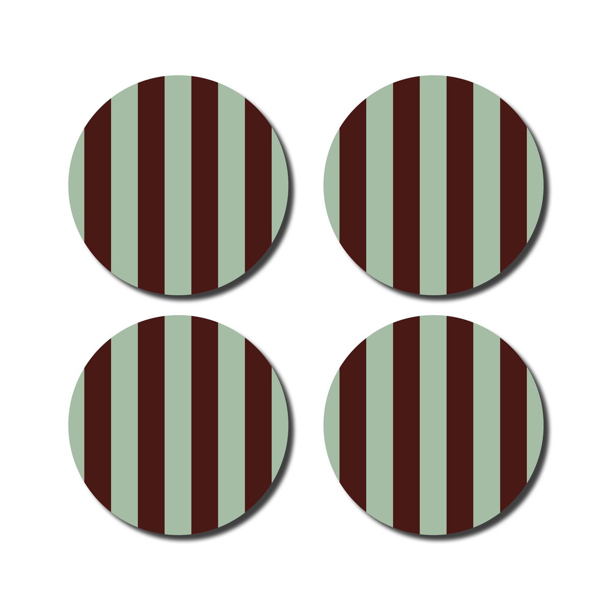 Coasters · Striped mint/eggplant