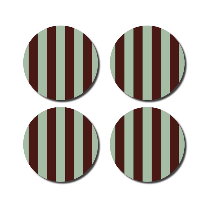 Coasters · Striped mint/eggplant