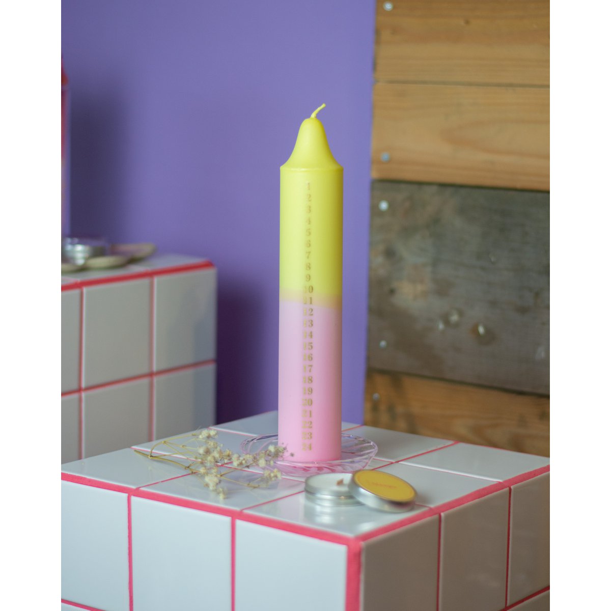 Adventskerze Pastell, Weihnachtskalender