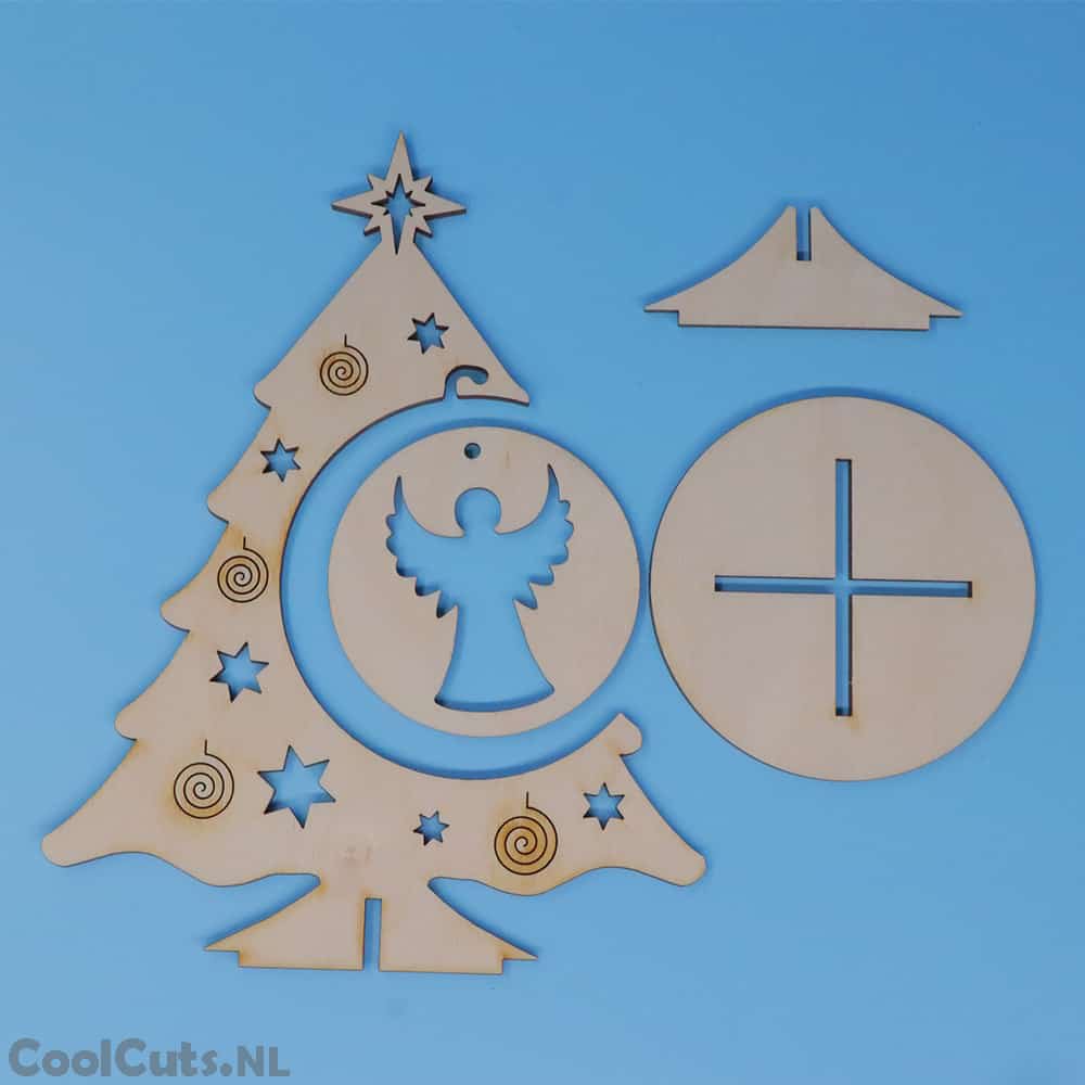 CoolCuts Wooden Christmas tree 22cm