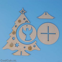 CoolCuts Wooden Christmas tree 22cm