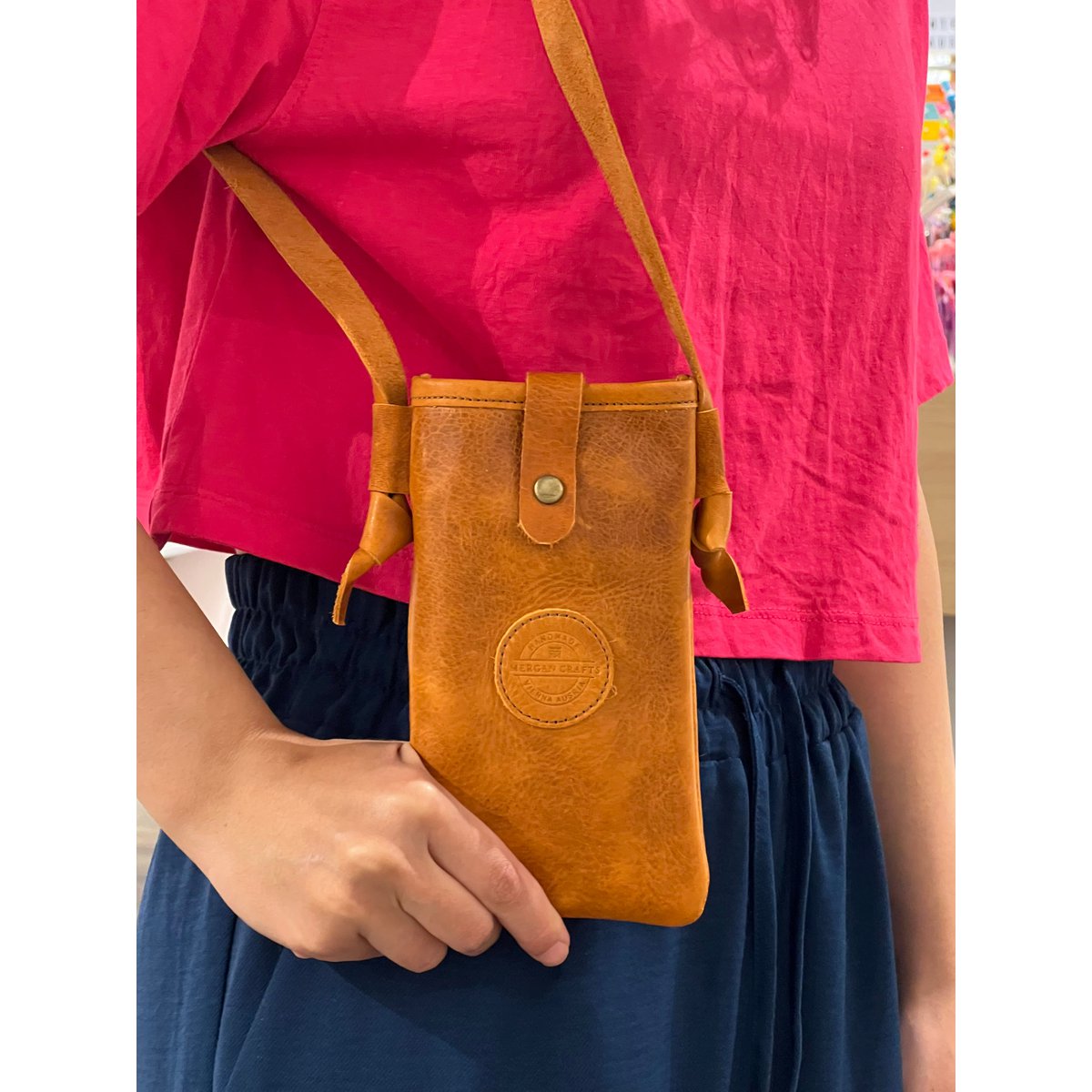 Handytasche aus echtem Leder – Umhängetasche