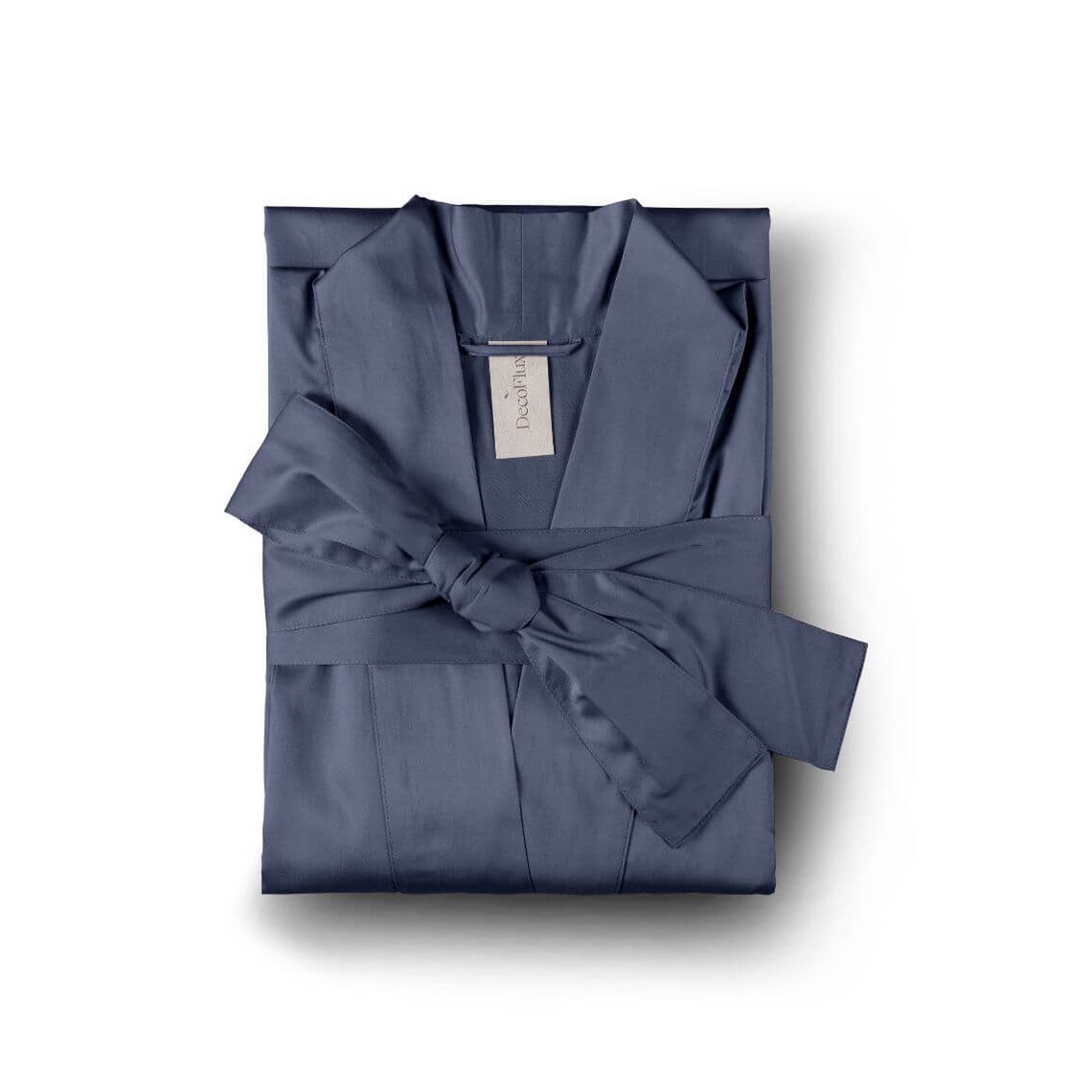 Sateen kimono bathrobe Solid Oxford Blue