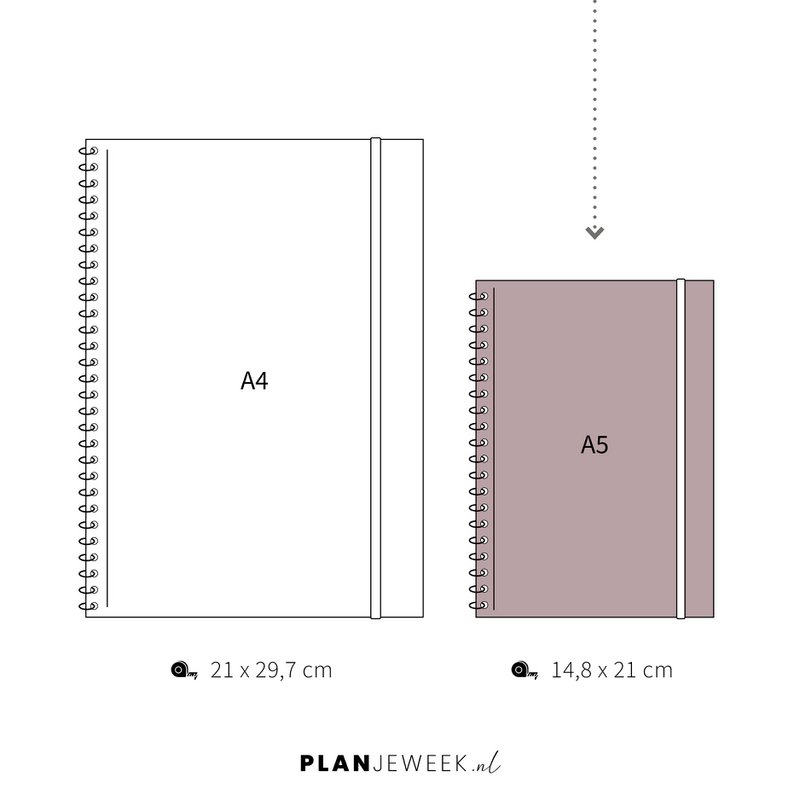 Prikkelarme A5 dagplanner 'Lotus' planboekje met ringband