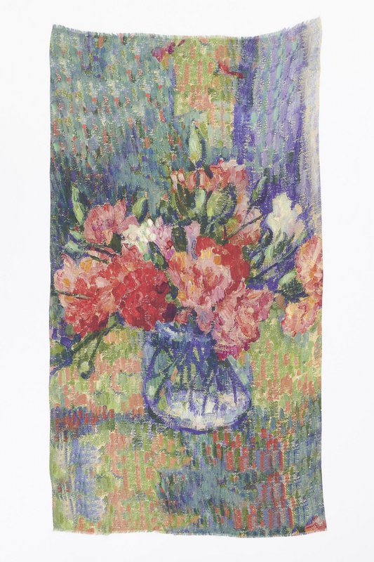 Scarf Wool/Silk - Otra Cosa - Red Flowers in Glass Vase - 4751