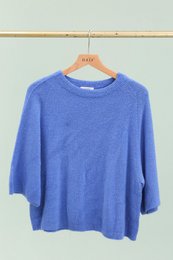 Pull col rond manches raglan 3/4 en alpaga et laine