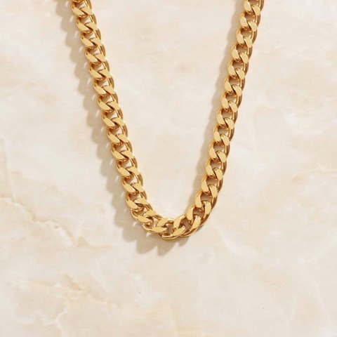 Aglaia - Kubanische Halskette Gold 7mm