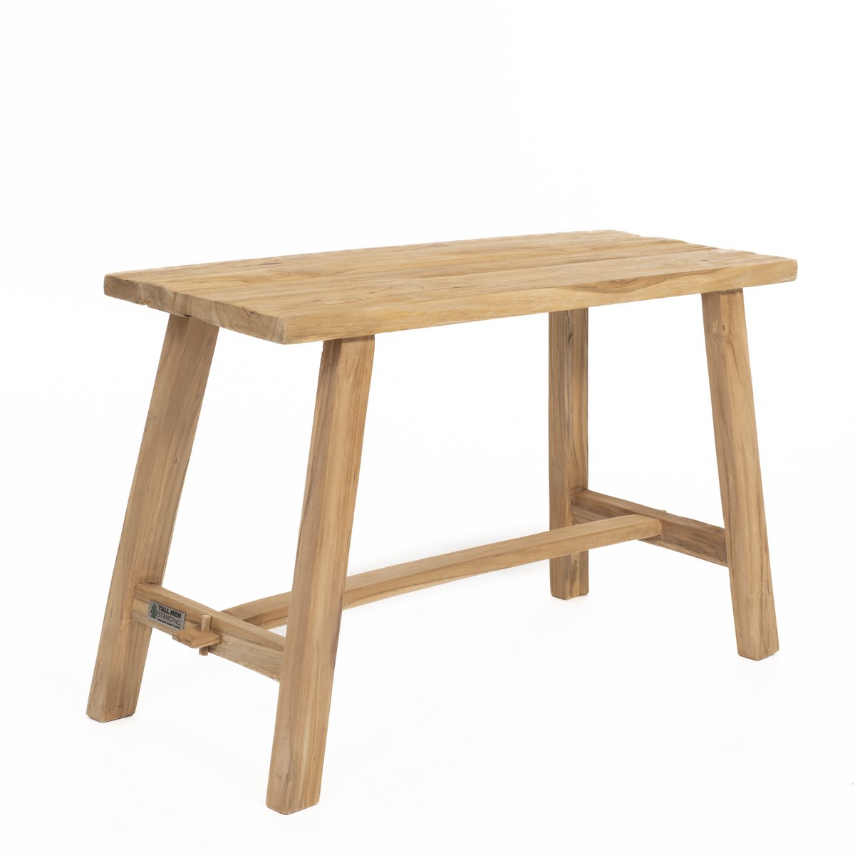 Vintage klein bankje van gerecycled teakhout 80x30x H 50cm