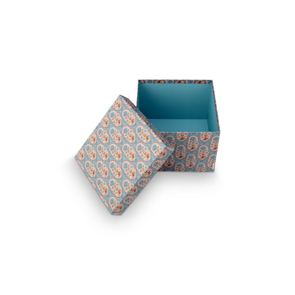 Set/2 Box Square Blooming Tales Blue-Khaki