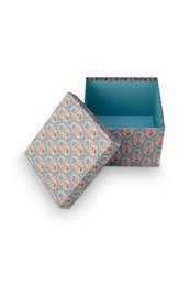 Set/2 Box Square Blooming Tales Blue-Khaki