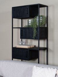 Kabinet Loek 210 x 80 cm - sort mango træ