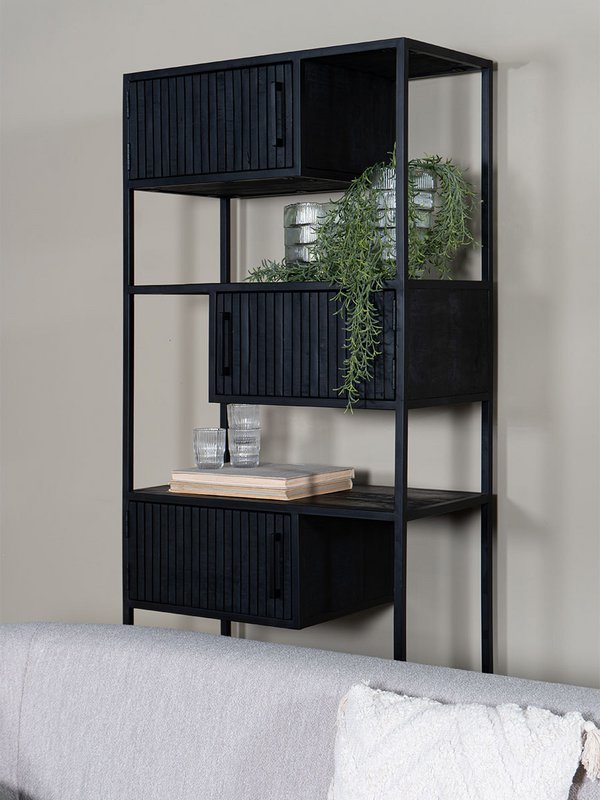 Kabinet Loek 210 x 80 cm - sort mango træ