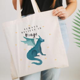 Cloth bag dragon - shopping bag fantasy