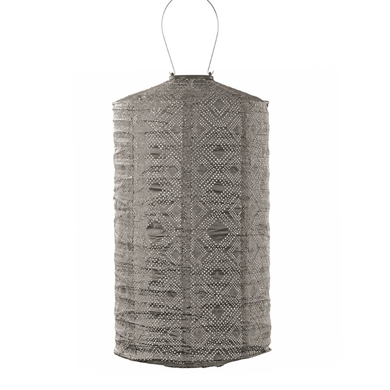 Mosaikzylinder von Lumiz Solar Lampion - 28 cm - Taupe