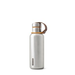  Stainless steel insulated water bottle, 0.5 liter capacity, available in black, orange, blue, and green color variants.