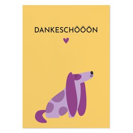 Postkarte „Dankeschööön“ - Dankeskarte mit Hund