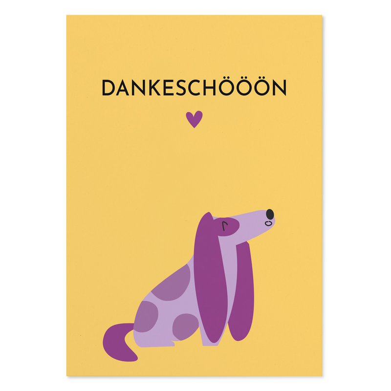 Postkarte „Dankeschööön“ - Dankeskarte mit Hund