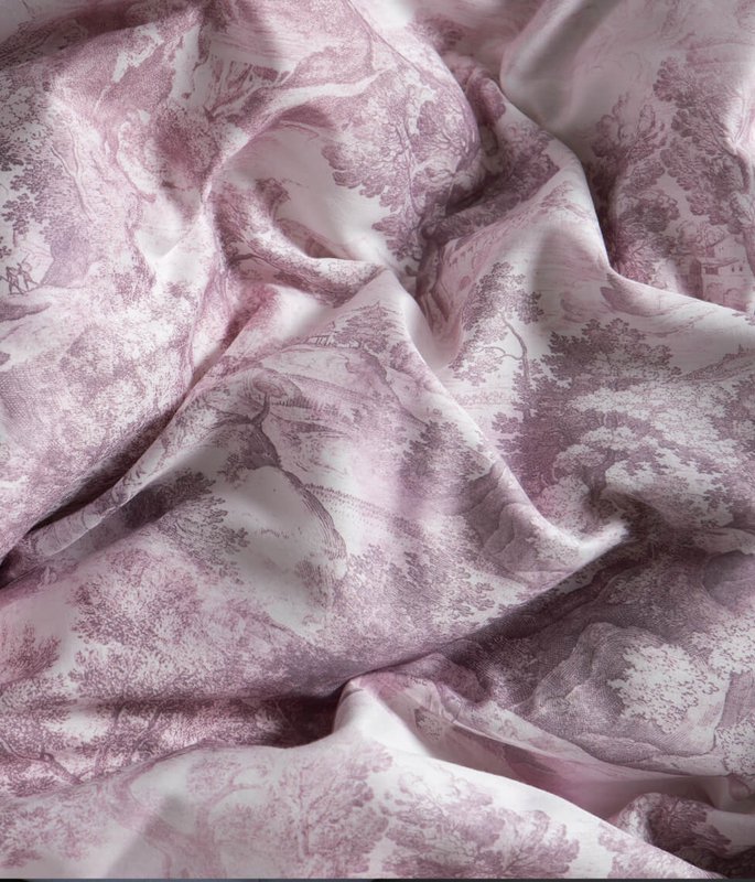 Satin sengetøj sæt Toile Mouve