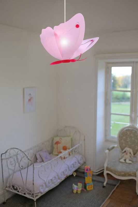 PINK BUTTERFLY CHILDREN'S HANGING LAMP