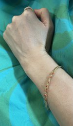  Adjustable steel bracelet with curb chain, wide adjustable fine chain, and enameled ball color. Available in Écru, Violet, Noir, Vert Foncé, Bleu Canari, and Orange.