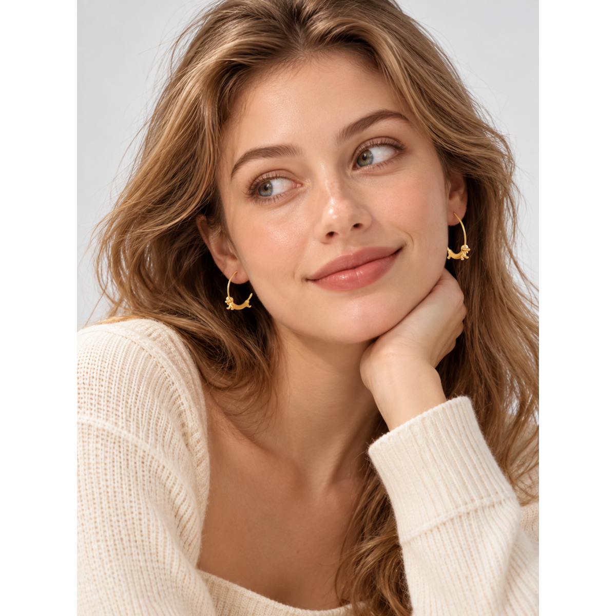 Charming Dachshund Hoop Earrings