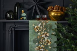 3620 loper groen / goud - 46x140cm