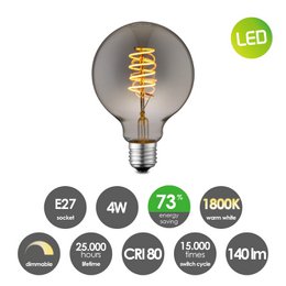 Home Sweet Home hanglamp brons Saga - G125 - dimbaar E27 rook