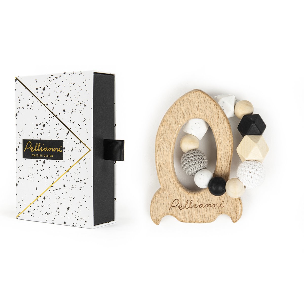 Teether Rocket Hvid Sort