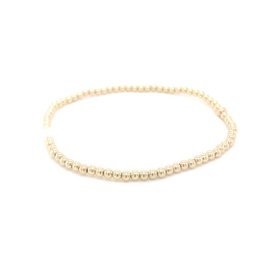 Gold ball bracelet with single pearl