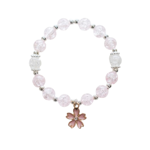 Perlenarmband - Rosa Pfingstrose
