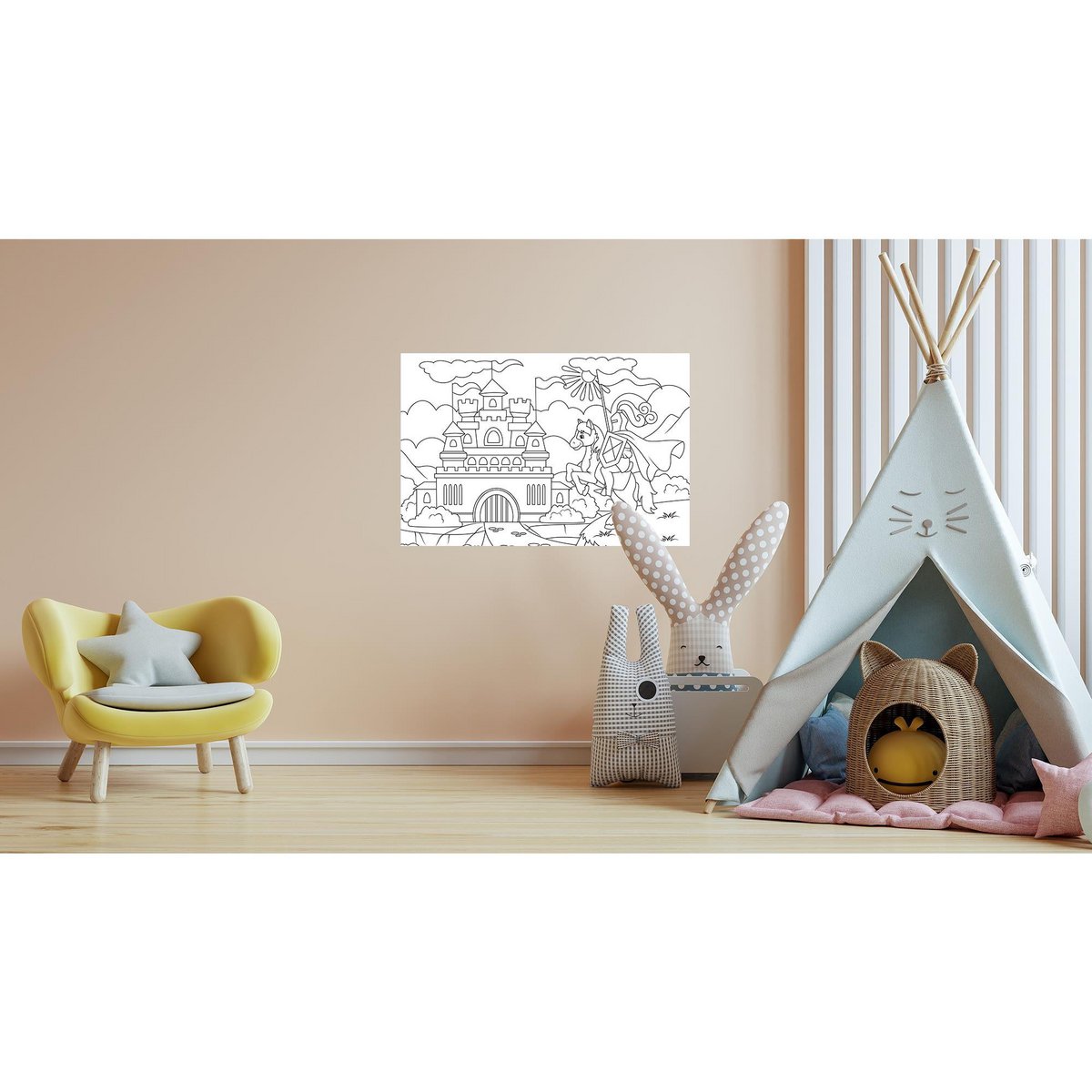 Paintable self-adhesive poster - Knight's Castle
