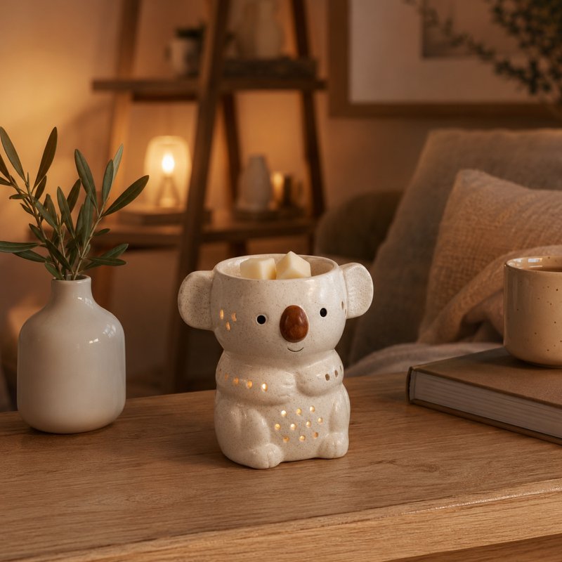 Céramy Koko Perfume Burner - Scented Atmosphere - Fun Craft Object - Easy Aromatherapy - Modern Scented Interior - Teddy Bear Decoration - Koala Figurine